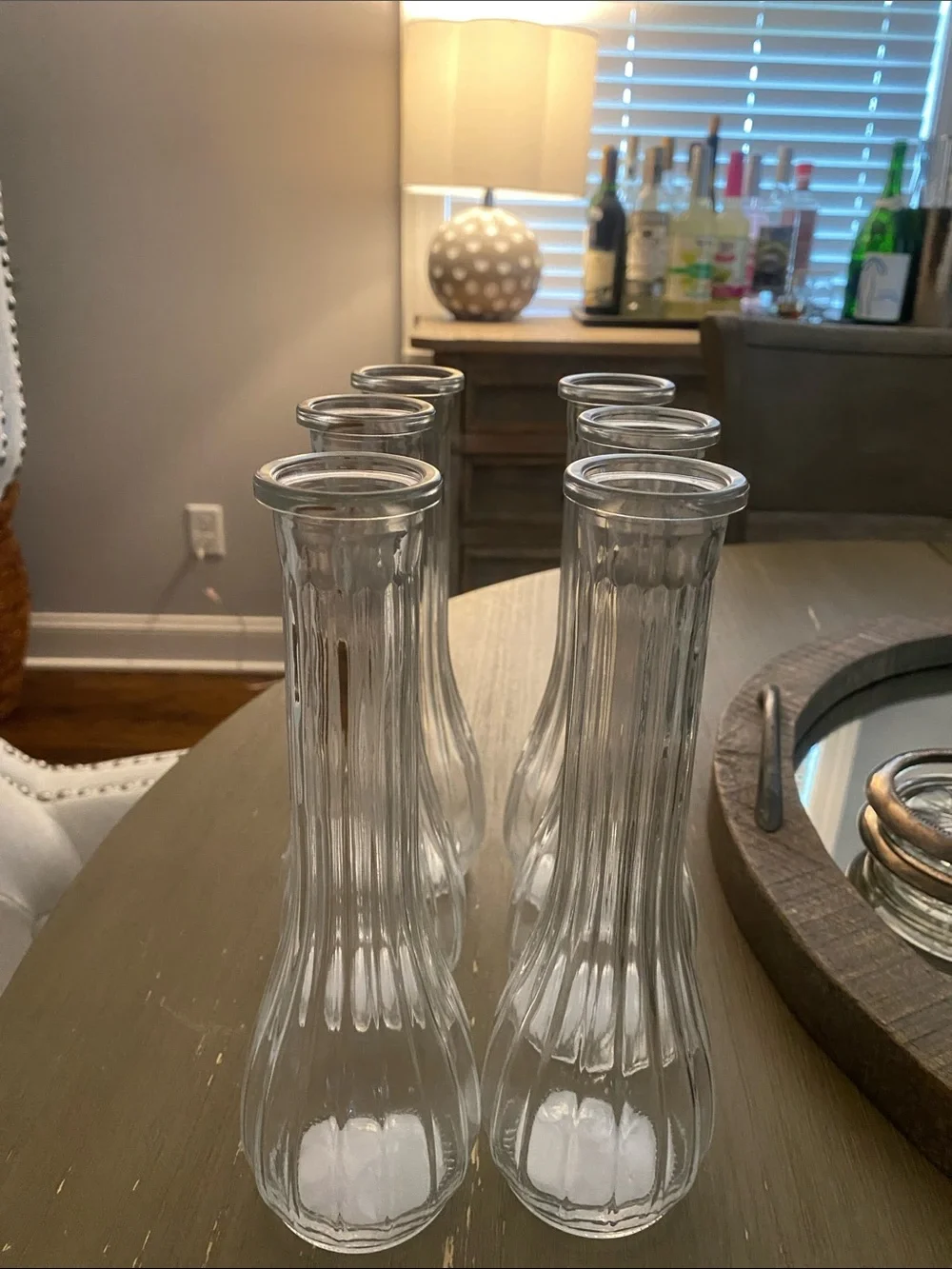 Clear Glass Bud Vases - Set of 6